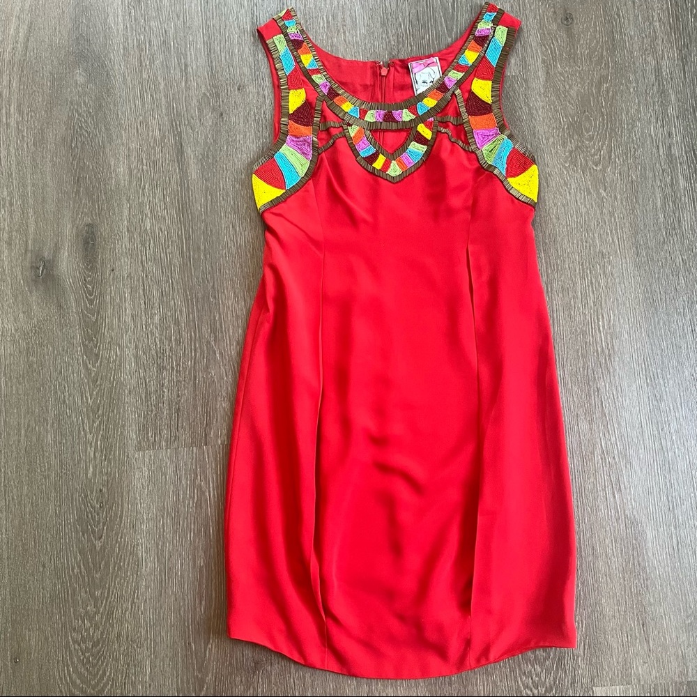 Yoana Baraschi beaded red dress